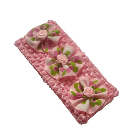 

Viva Fashions Three Flower Crochet Head Band(Pink)