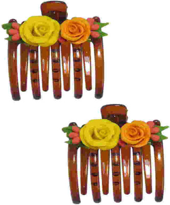 

Advanc Hotline Porcelain clay work fancy banana clip (Combo of 2) Hair Clip(Multicolor)