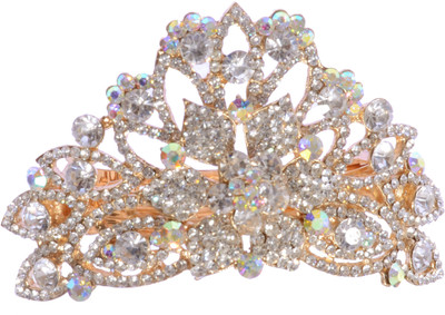 

Mansiyaorange party Wedding casual wear fancy Golden pin accessories Hair Clip(White)