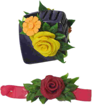 

Advanc Hotline Porcelain clay work fancy hair clutcher (Combo of 2) Hair Clip(Multicolor)