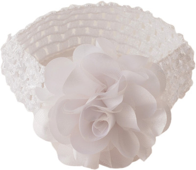 

Crayon Flakes Kids Girls Flower Stretchable Soft Elastic Lace Headband/Head Accessory Hair Band(White)