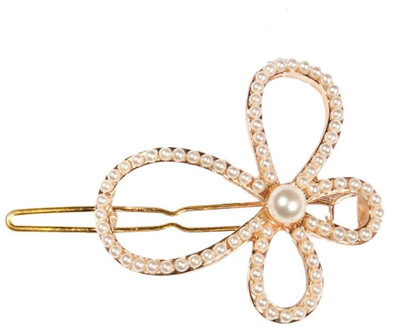 

Crunchy Fashion Contemporary Flower Bowknot Hair Clip(Gold)