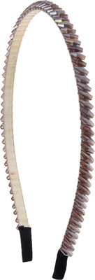 

The Ethnic Wears Metal Alloy, Silk Covered, Beeds, Crystal & CZ Stones, etc. Hair Band(Multicolor)