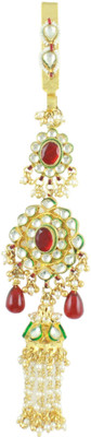 

Orniza Designer Kundan Juda With Jhumki. Must Have Wedding Accessory Hair Pin(Maroon)
