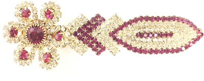 

AccessHer Designer studded back clip hair accessories for Women Hair Clip(Pink)