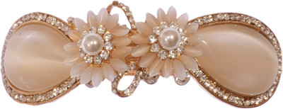 

Mansiyaorange party Wedding casual wear fancy Golden pin accessories Hair Clip(White)