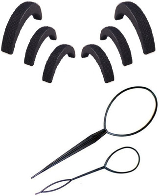 

Pankh 6 Pcs Puff Bun And Topsy Tail Maker Combo Hair Accessory Set(Black)