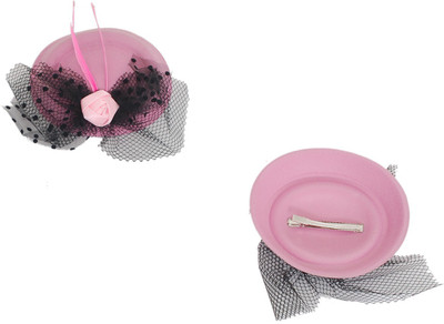 

Ryna Big Hat European Style Hair Accessory Set(Pink)