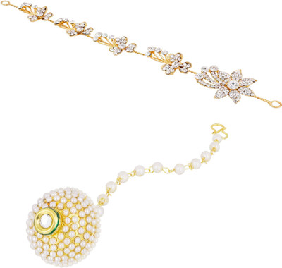 

Pankh Brouch and Mangtikka Hair Accessory Set(Gold)