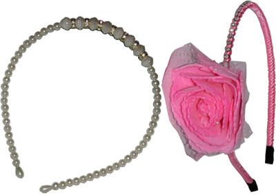 

Juhi Pearl With Pink Floral Hair Accessory Set(White, Pink)