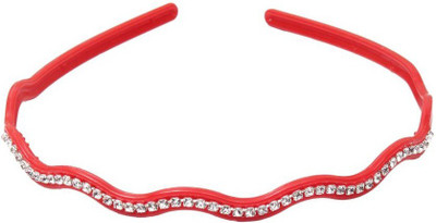 

One Personal Care Princess Colorful Diamond Studded Casual Wear Hair Accessory Set, Hair Band(Red)