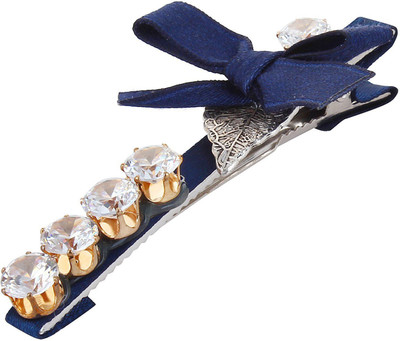 

Fayon Designer Modern Blue Bow Lace Leaf Blue Hair Pin(Blue)