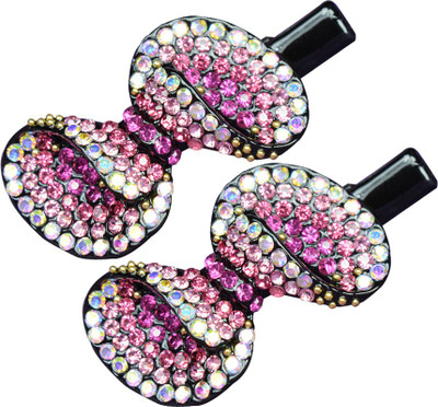 

Glitters Online Pink Colour American Diamond Hair Accessory Set(Pink)
