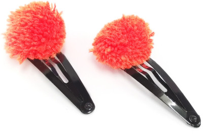 

AccessHer Tic tac hair clips with Pom Pom Tic Tac Clip(Orange)