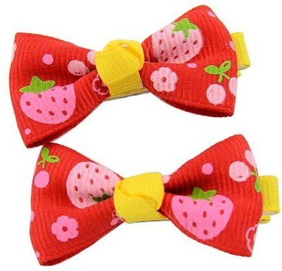 

Angel Closet Strawberry print Bow Hair Clip(Red)