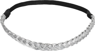 

ILU Silver Headwrap Fitness Band Casual Neckwrap Wedding Party Beauty Styling Hair Accessories Accessory Women Girls Chain Fabric Bun Clip, Hair Band, Hair Chain, Head Band(Silver)