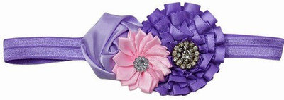 

Pinkblueindia Three Flowers with Soft Lace Head Band(Purple)