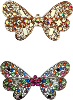 

B-Fashionable Combo of Dazzling Butterfly Hair Clip(Multicolor)