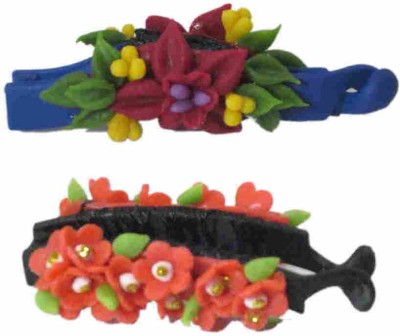 

Advanc Hotline Porcelain clay work fancy banana clip (Combo of 2) Hair Clip(Multicolor)