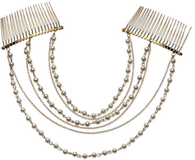 

Young & Forever Golden Layers Headgear Hair Chain(Gold, White)