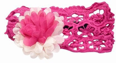 

Pinkblueindia Infant Crochet Design with Big Flower Head Band(Pink)