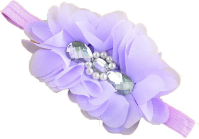 

Bellazaara LIlac Chiffon Flower with Crystal Head Band(Blue)