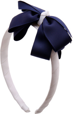

NeedyBee White and Blue Bow for Baby Girls Hair Band(Multicolor)