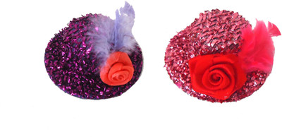 

Modish Look Combo of Two Hat Design Kid's Hair Accessory Set(Pink, Purple)
