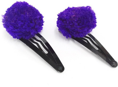 AccessHer tic tac hair clips with Pom Pom Tic Tac Clip(Blue)