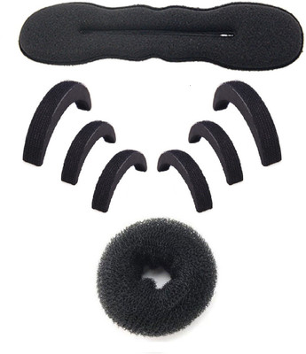 

Pankh Puff And Donut Bun Maker Hair Accessory Set(Black)