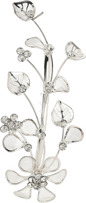 

Prita Floral Stone Hair Clip(Silver)