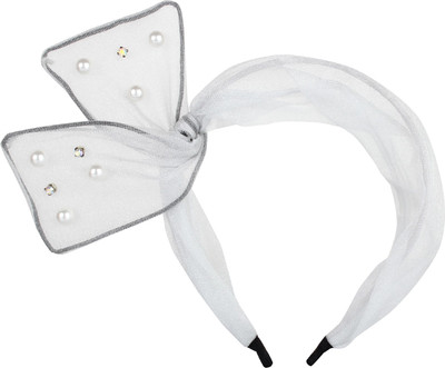 

ILU White Pearl Fabric Plastic Hair Band Women Girls Casual Night Wedding Party Beauty Care Styling Jewellery Hair Accessories Hair Band, Head Band, Hair Clip(Grey)