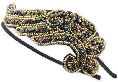 

TOOGOO(R) Vintage Bling Phoenix Wing Angel Beads HairBand Hoop Claw Handmade Headband for Women Head Band(Multicolor)