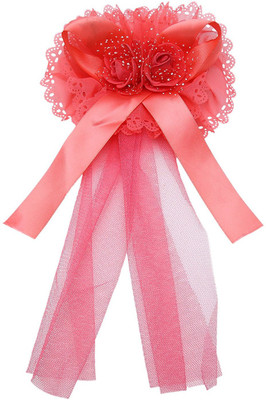 

Sanjog Pretty Ribbon Red Flower Kids/Girls Hair Clip(Pink)