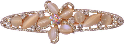 

Mansiyaorange party Wedding casual wear fancy Golden pin accessories Hair Clip(White)