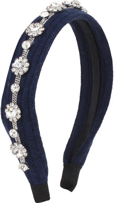 

Fayon Chic Stylish Black Woolen Stone Flower Hair Band(Blue)