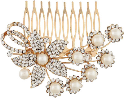 

Dazzle Collection Floral Pearl Hair Clip(Gold)