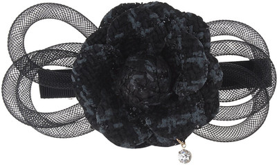 

Fayon Party Style Diva Blue Rose Flower With Rhinestone Hair Clip(Blue)