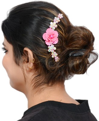 

Mansiyaorange Latest Floral Funky Flexible Foldable Tiarra Hair Pin Hair Accessory Set(Pink)