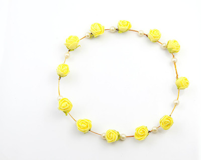 

Sanjog Yellow And Pearl Elegant Tiara/Crown Head Band(Yellow)
