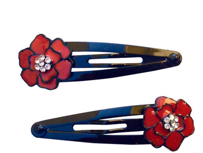 

B-Fashionable Flower Tic Tac Clip(Red, Black)