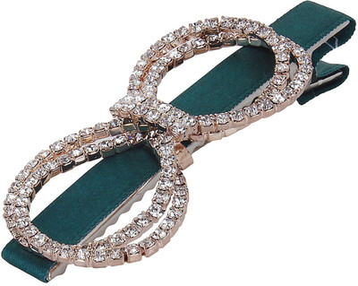 Fayon Trendy Fashion White Tiny Rhinestone Green Hair Pin(Green)