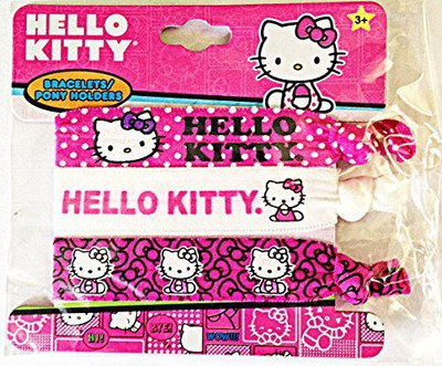 

Her Hello Kitty elastic Bracelets / Pony Holders (set of 3) Hair Accessory Set(Multicolor)