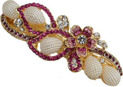 Taj Pearl Designer Hair Clip(Gold)