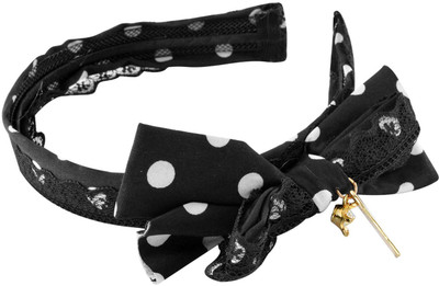 

Sarah Polka Dot Lace Charm Hair Band(Black)