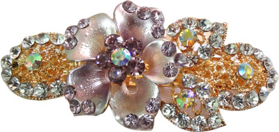 

Shreya Collection Fashion Purple and White Colour Stone Studded Hair Clip Back Pin(Multicolor)