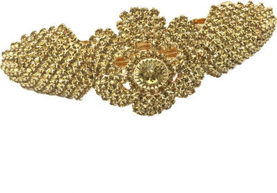 

AccessHer Designer studded back clip hair accessories for Women Hair Clip(Gold)