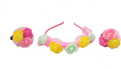 

Shopaholic Fashion Rubber And Hair Band Flower Hair Accessory Set(Pink)