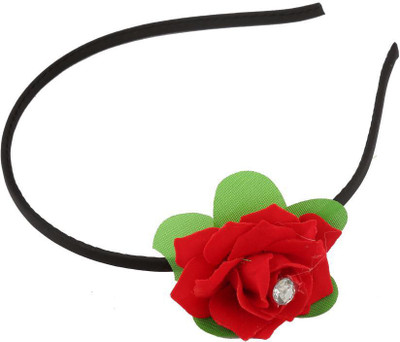 

Merchanteshop Designer Fancy Girls Rose Red Flower with Diamond Hair Band(Red)
