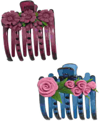 

Advanc Hotline Porcelain clay work fancy banana clip (Combo of 2) Hair Clip(Multicolor)